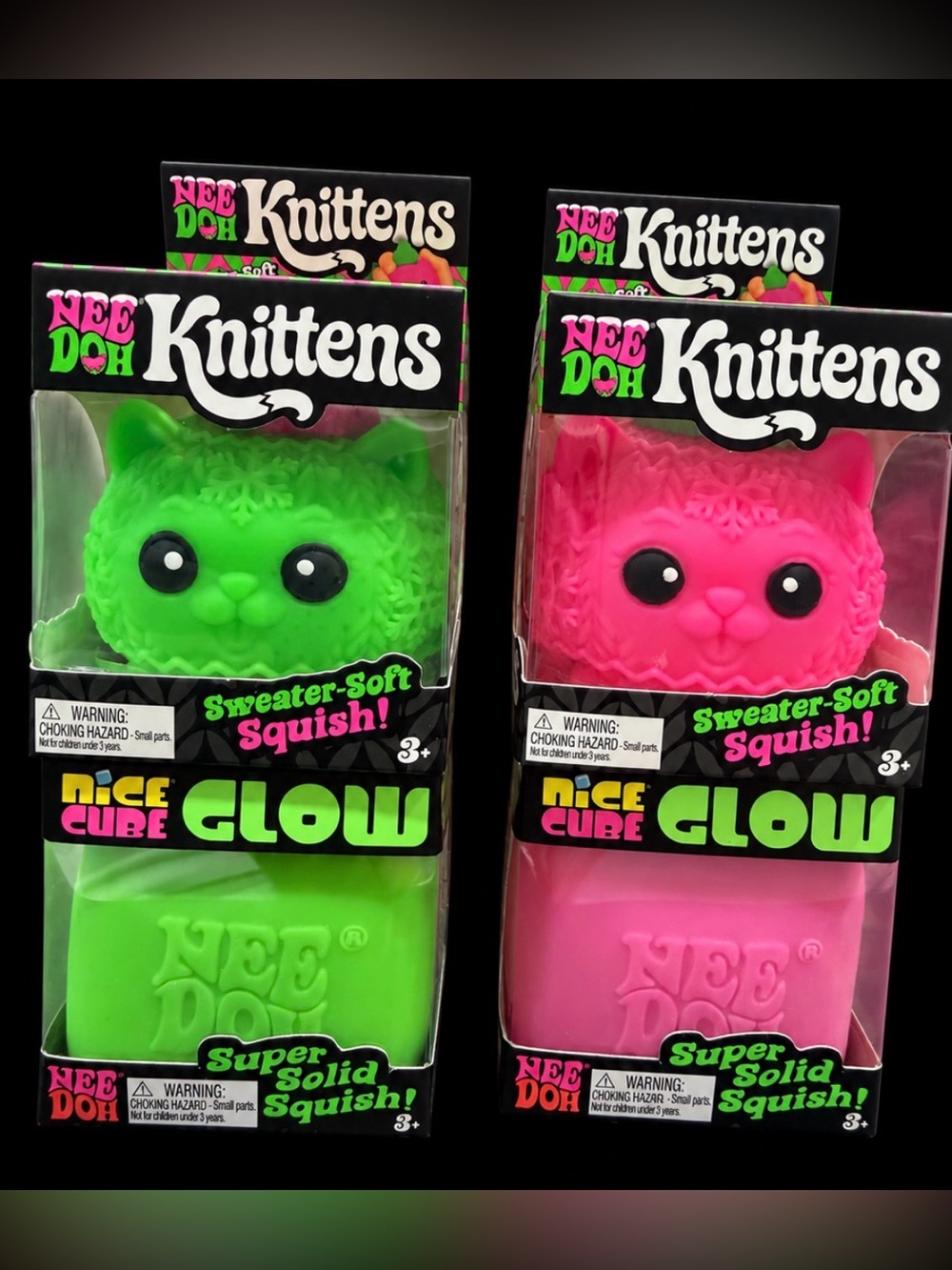 *BRAND NEW* NeeDoh Knittens & Nice Cube Glow Bundle | Set of 4 💚💖